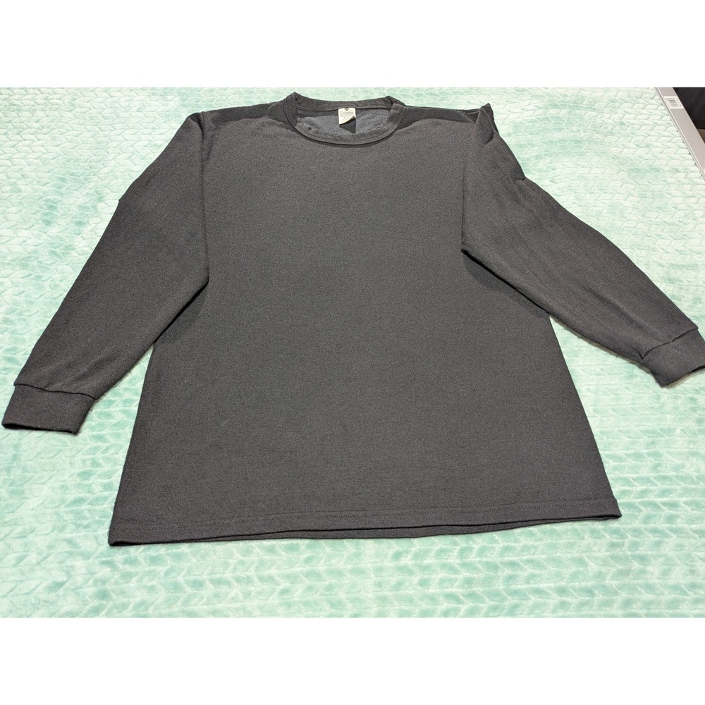 Columbia‎ Sportswear Mens L Wool Blend Long Sleeve Base Layer Top Charcoal Gray